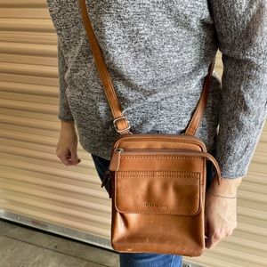 Fossil brown leather crossbody